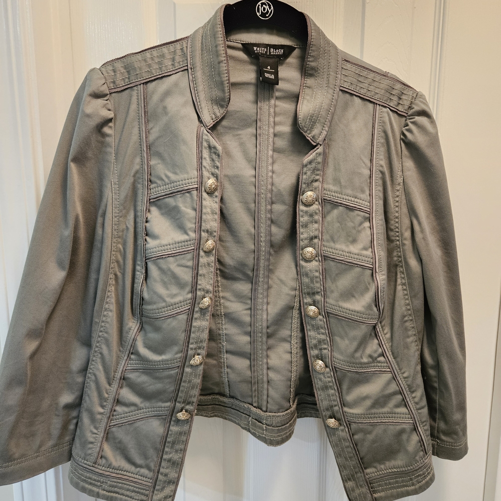 White House Black Market Gray Utility Jacket